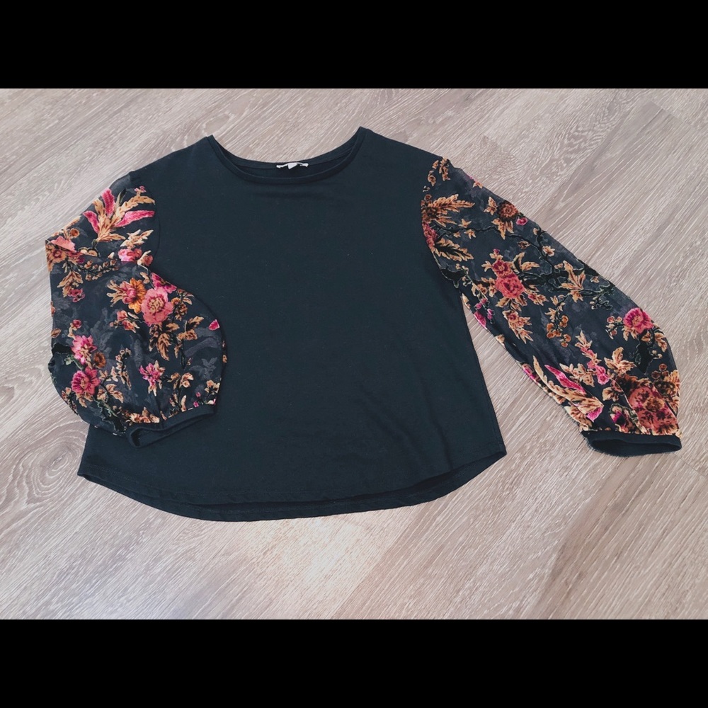 Black floral shirt